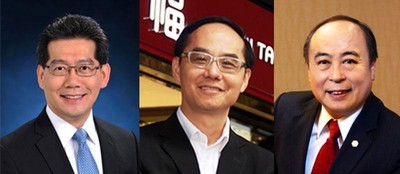 (左起) 香港特別行政區(qū)商務及經濟發(fā)展局局長蘇錦梁先生、周大福珠寶集團有限公司董事總經理黃紹基先生、六福集團主席及行政總裁黃偉常先生